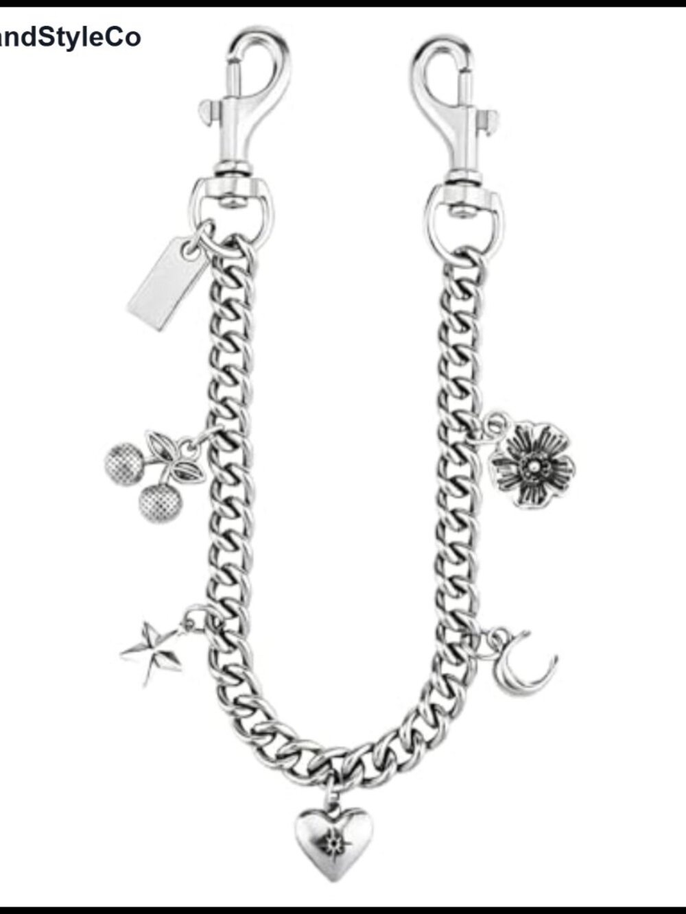 Metal Purse Charm Star Moon Flower Keychain Bag Accessory